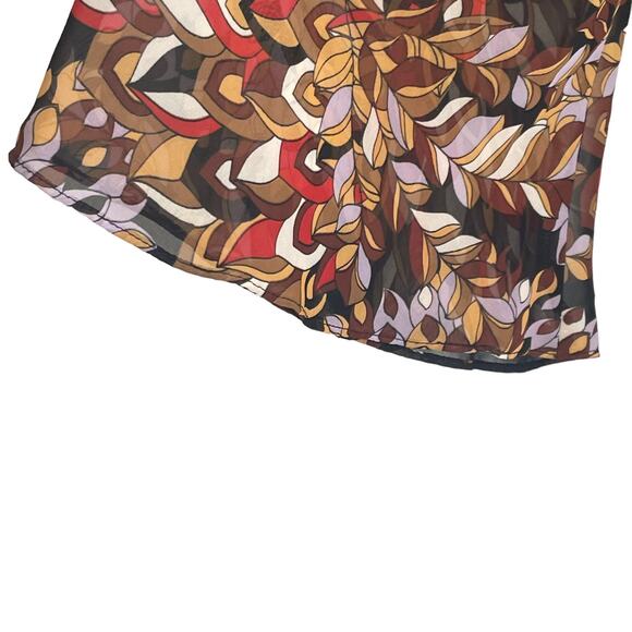 Coco Bianco Top Women Multicolor V-Neck Long Flare Sheer Sleeve Lined‎ Pullover - Picture 5 of 12